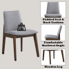 ACME kaela Side Chair (Set-2), Light Gray Fabric & Walnut Finish DN02926