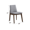 ACME kaela Side Chair (Set-2), Light Gray Fabric & Walnut Finish DN02926