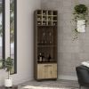 Marsella Corner Bar Cabinet, Eight Built-in Wine Rack, Two Side Shelves