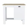 Atenea Kitchen Island, Single Door Cabinet, Shelf White / Macadamia