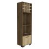 Marsella Corner Bar Cabinet, Eight Built-in Wine Rack, Two Side Shelves