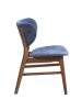ACME Bevis Side Chair (Set-2), Blue Fabric & Walnut Finish DN02313