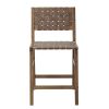 Faux Leather Woven Counter Stool 24"H