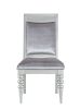 ACME Maverick Side Chair (Set-2), Fabric & Platinum (2Pc/1Ctn) 61802