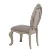 ACME Ragenardus Side Chair (Set-2) in Fabric & Antique White 61282
